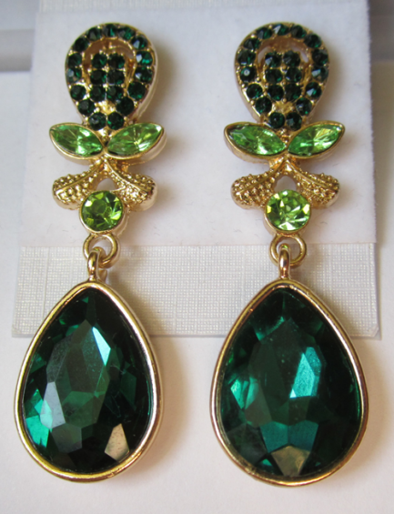 Серьги E-054-green цена