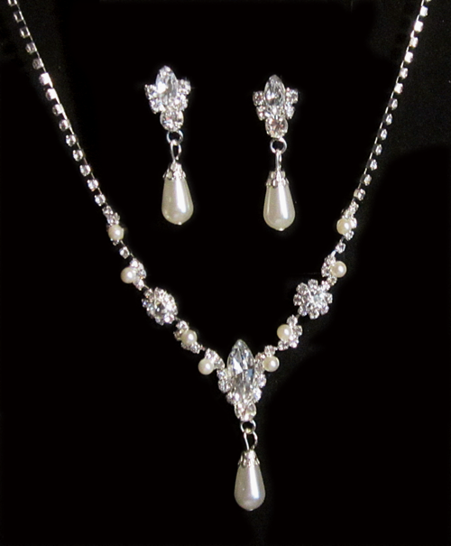 Комплект бижутерии со стразами и фианитами CPE-038 — изображение 4