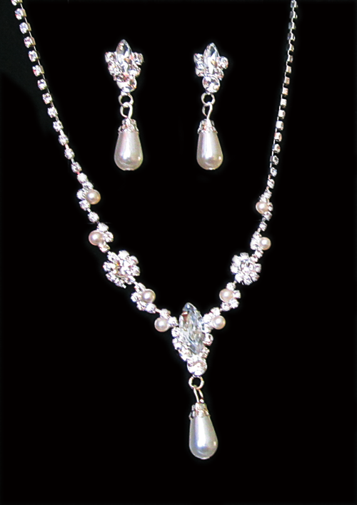 Комплект бижутерии со стразами и фианитами CPE-038 — изображение 2