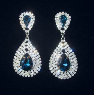 Серьги со стразами E-084-blue цена