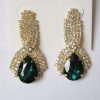 Серьги стразовые E-064-green стоимость