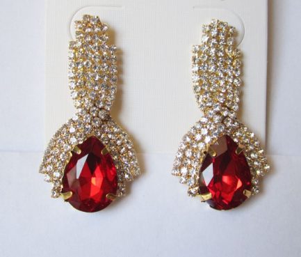 Серьги E-064-red цена