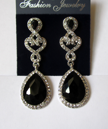 Серьги E-091-black цена