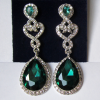 Серьги посеребренные E-091-green недорого