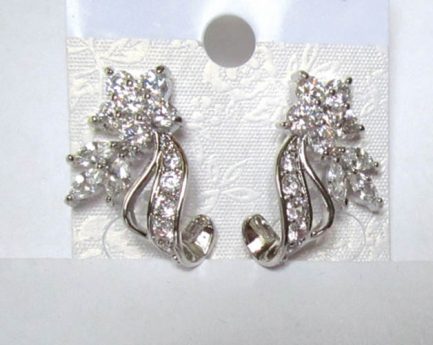 Серьги c фианитами E-093-white-s цена