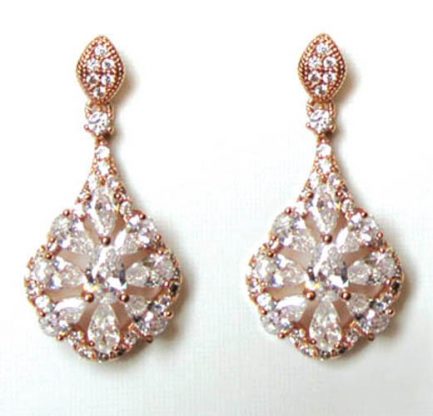 Серьги позолоченные c фианитами E-173-white цена
