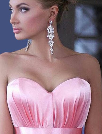 Серьги посеребренные с фианитами E-119 цена