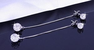 Серьги посеребренные c фианитами E-143 цена