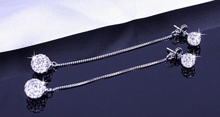 Серьги посеребренные c фианитами E-143 цена
