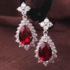 Серьги c фианитами E-179-red недорого