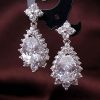 Серьги c фианитами посеребренные E-179-white бижутерия