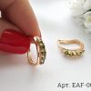 Фианитовые серьги EAF-0011 вид сбоку