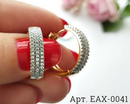 Фианитовые серьги EAX-0041 классическая бижутерия