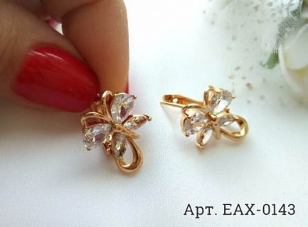 Фианитовые серьги EAX-0143 гипоаллергенная бижутерия