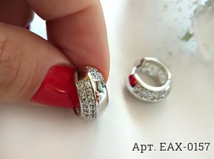 Серьги EAX-0157 бижутерия с родиевым покрытием