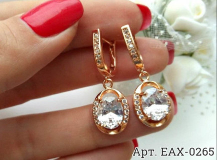 Серьги с фианитами EAX-0265 бижутерия