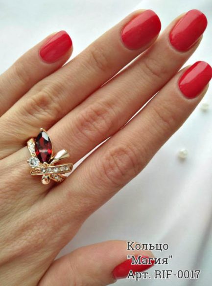 Кольцо с фианитами RIF-0017 недорого