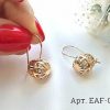 Серьги позолоченные EAF-0123 на белом фоне