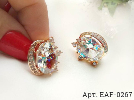 Серьги с фианитами EAF-0267 купить