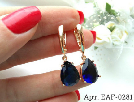 Фианитовые серьги EAF-0281 бижутерия