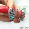 Cерьги с фианитами родированные EAF-0307 цена