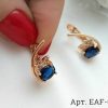 Позолоченные фианитовые серьги EAF-0325 недорого