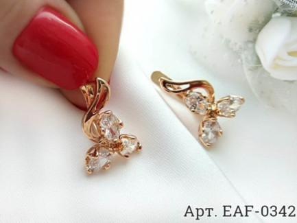 Серьги с фианитами EAF-0342 бижутерия