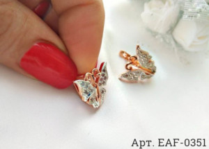 Фианитовые серьги EAF-0351 в виде бабочки