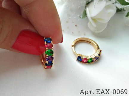 Серьги с фианитами EAX-0069 бижутерия