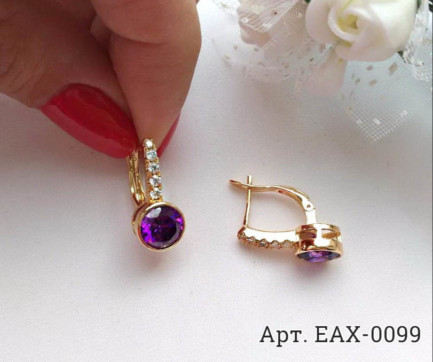 Серьги с фианитами EAX-0099 вид сбоку