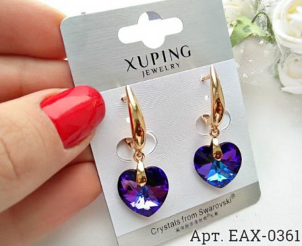 Серьги с кристаллами Сваровски EAX-0361 гипоаллергенная бижутерия