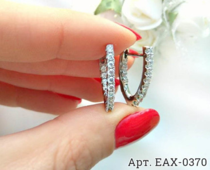 Серьги родированные EAX-0370 бижутерия