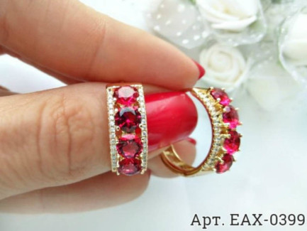 Серьги позолоченные с фианитами EAX-0399 стоимость