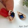 Серьги с цветными фианитами EAF-0263 бижутерия
