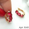 Серьги позолоченные с фианитами EAX-0408 вид сбоку