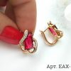 Серьги позолоченные с фианитами EAX-0413 бижутерия под золото