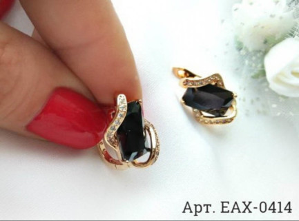 Серьги с фианитами EAX-0414 бижутерия под золото