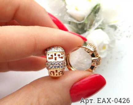Фианитовые серьги EAX-0426 бижутерия под золото