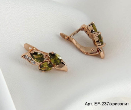 Серьги с фианитами EF-0237 гипоаллергенная бижутерия