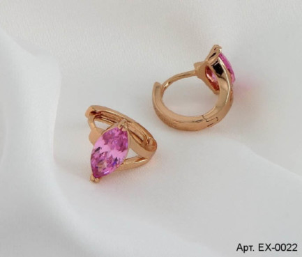 Серьги с фианитами EX-0022 вид сбоку