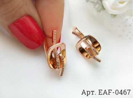 Позолоченные серьги EAF-0467 бижутерия