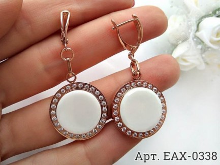 Серьги с керамикой и фианитами EAX-0338 недорого