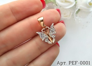 Кулон фианитовый с комбинированным покрытием PEF-0001