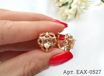 Серьги с фианитовыми вставками EAX-0527 купить