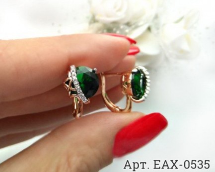 Серьги позолоченные с фианитами EAX-0535 цена