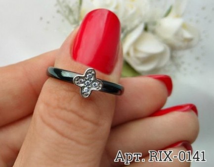 Кольцо керамическое с фианитами RIX-0141 недорого