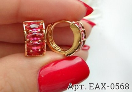 Серьги с цветными фианитами EAX-0568 цена