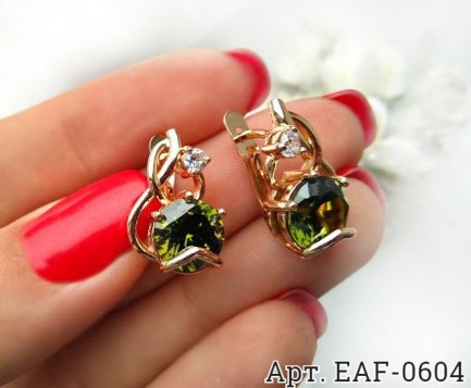 Серьги c цветными фианитами EAF-0604 стоимость