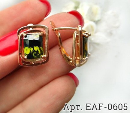 Серьги позолоченные EAF-0605 бижутерия