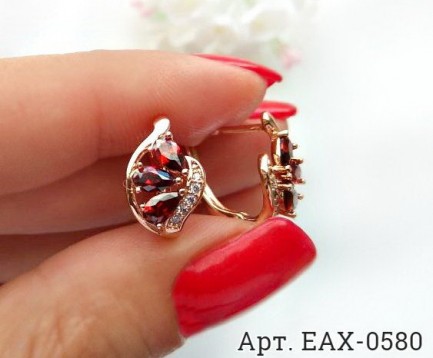 Серьги позолоченные с фианитами EAX-0580 цена
